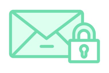 Güvenli e- posta, vektör, piksel mükemmel, illüstratör dosyası