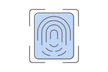 Biyometrik tarayıcı, vektör, piksel mükemmel, illüstratör dosyası