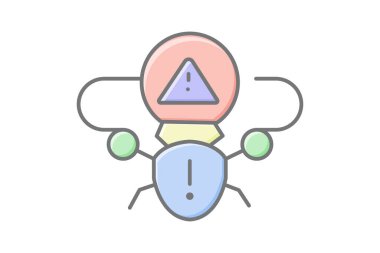 Ai Tehdit Algılama, vektör, piksel mükemmel, illüstratör dosyası