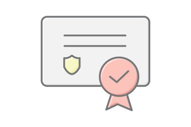 Güvenlik Sertifikası, vektör, piksel mükemmel, illüstratör dosyası