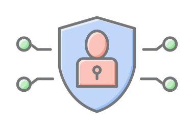 Güvenlik simülatörü, vektör, piksel mükemmel, resimleyici dosyası