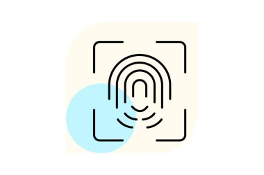 Biyometrik tarayıcı, vektör, piksel mükemmel, illüstratör dosyası