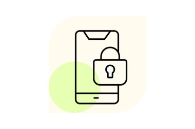 Mobil Güvenlik, vektör, piksel mükemmel, illüstratör dosyası