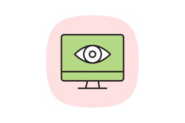 Dark Web Monitor, vektör, piksel mükemmel, illüstratör dosyası