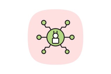 Botnet Algılama, vektör, piksel mükemmel, illüstratör dosyası