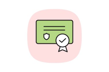 Güvenlik Sertifikası, vektör, piksel mükemmel, illüstratör dosyası