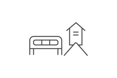 Tren istasyonu, vektör, piksel mükemmel, illüstratör dosyası