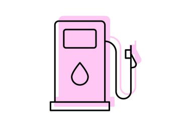 Benzin istasyonu, vektör, piksel mükemmel, illüstratör dosyası