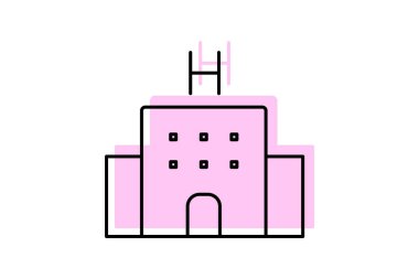 Otel, vektör, piksel mükemmel, illüstratör dosyası