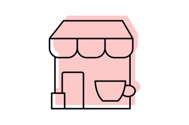 Kahve dükkanı, vektör, piksel mükemmel, illüstratör dosyası