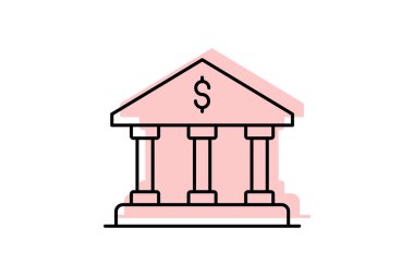 Banka Karargahı, vektör, piksel mükemmel, illüstratör dosyası