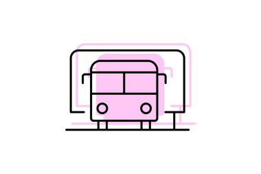 Otobüs İstasyonu, vektör, piksel mükemmel, illüstratör dosyası