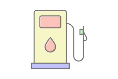 Benzin istasyonu, vektör, piksel mükemmel, illüstratör dosyası