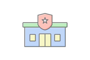 Polis Merkezi, vektör, piksel mükemmel, illüstratör dosyası