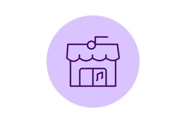 Müzik mağazası, vektör, piksel mükemmel, illüstratör dosyası