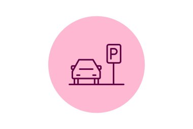 Otopark, vektör, piksel mükemmel, illüstratör dosyası