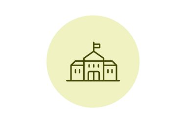 Belediye Binası, vektör, piksel mükemmel, illüstratör dosyası