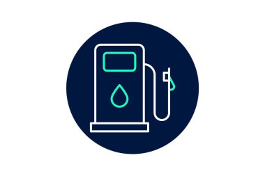 Benzin istasyonu, vektör, piksel mükemmel, illüstratör dosyası