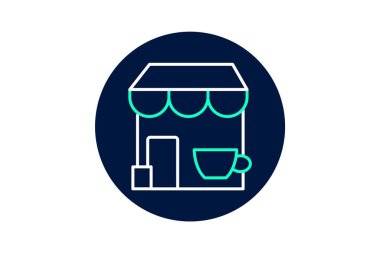 Kahve dükkanı, vektör, piksel mükemmel, illüstratör dosyası