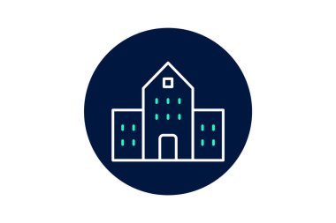 Şirket Kampüsü, vektör, piksel mükemmel, illüstratör dosyası