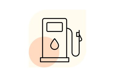 Benzin istasyonu, vektör, piksel mükemmel, illüstratör dosyası