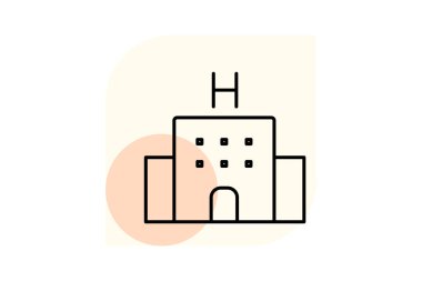 Otel, vektör, piksel mükemmel, illüstratör dosyası