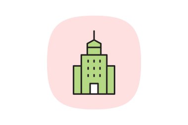 Ofis Kulesi, vektör, piksel mükemmel, illüstratör dosyası