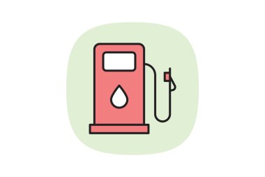 Benzin istasyonu, vektör, piksel mükemmel, illüstratör dosyası