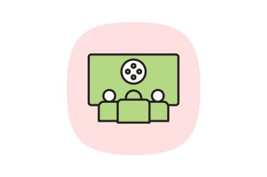 Sinema salonu, vektör, piksel mükemmel, illüstratör dosyası