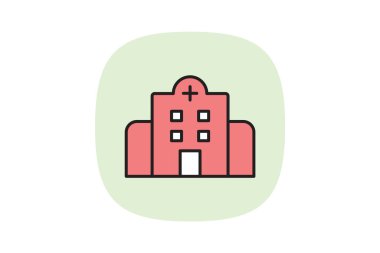 Hastane, vektör, piksel mükemmel, çizer dosyası