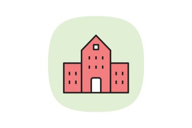 Şirket Kampüsü, vektör, piksel mükemmel, illüstratör dosyası