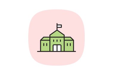 Belediye Binası, vektör, piksel mükemmel, illüstratör dosyası