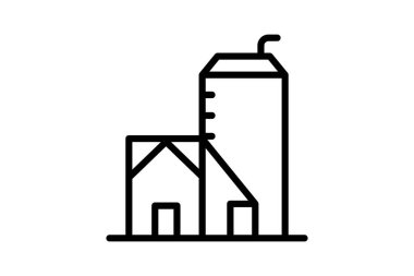 Endüstriyel silo, vektör, piksel mükemmel, illüstratör dosyası