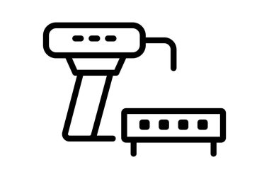 Endüstriyel tarayıcı, vektör, piksel mükemmel, illüstratör dosyası