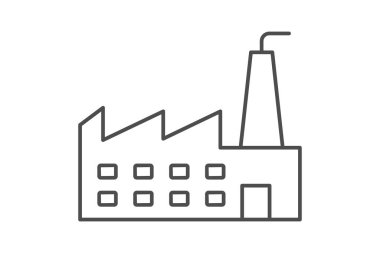 Fabrika Binası, vektör, piksel mükemmel, illüstratör dosyası