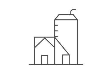 Endüstriyel silo, vektör, piksel mükemmel, illüstratör dosyası