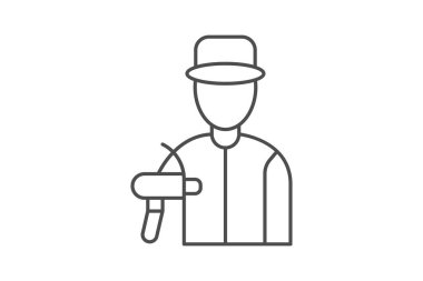 Endüstriyel boyacı, vektör, piksel mükemmel, illüstratör dosyası