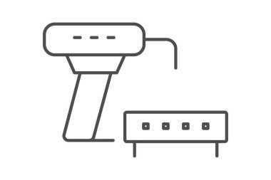 Endüstriyel tarayıcı, vektör, piksel mükemmel, illüstratör dosyası