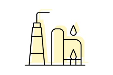 Yağ Rafinerisi, vektör, piksel mükemmel, illüstratör dosyası