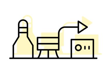 Gıda İşleme Tesisi, vektör, piksel mükemmel, illüstratör dosyası