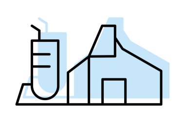 Çimento Fabrikası, vektör, piksel mükemmel, illüstratör dosyası