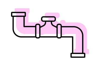 Endüstriyel Borular, vektör, piksel mükemmel, illüstratör dosyası