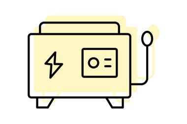 Endüstriyel Jeneratör, vektör, piksel mükemmel, illüstratör dosyası