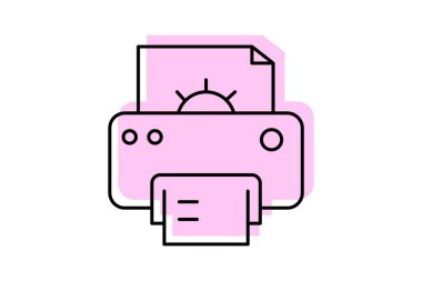 Endüstriyel yazıcı, vektör, piksel mükemmel, illüstratör dosyası