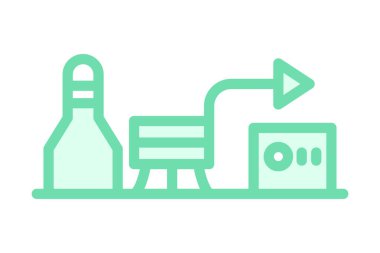 Gıda İşleme Tesisi, vektör, piksel mükemmel, illüstratör dosyası