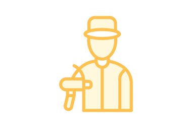 Endüstriyel boyacı, vektör, piksel mükemmel, illüstratör dosyası