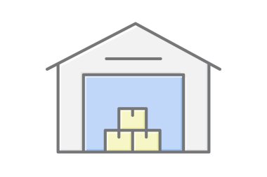 Depo Tesisi, vektör, piksel mükemmel, illüstratör dosyası