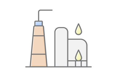 Yağ Rafinerisi, vektör, piksel mükemmel, illüstratör dosyası