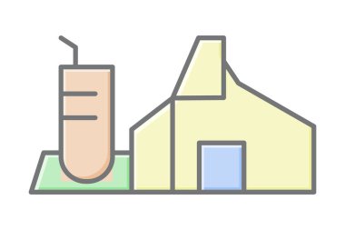 Çimento Fabrikası, vektör, piksel mükemmel, illüstratör dosyası