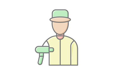 Endüstriyel boyacı, vektör, piksel mükemmel, illüstratör dosyası